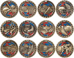 MS800 Series Glitter Medals (2" Dia.)