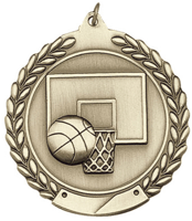 MS103 Basketball Medal (2" Dia.)