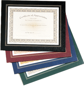 Leatherette Certificate Frame. Click for larger image.
