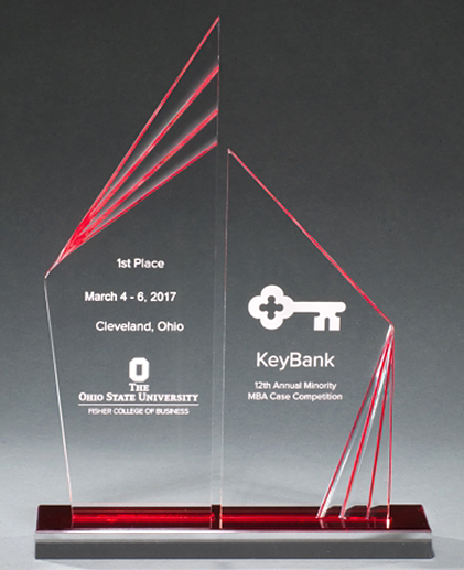 A7077 Clear Acrylic Award with Red Accent