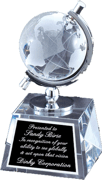 CRY160 Crystal Globe Award - click to view larger image