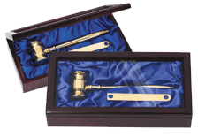 IPM-GV100 Solid Brass Gavel & Presentation Case. Click for larger image.