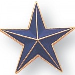 7/8" Enameled blue & gold 3-dimensional star