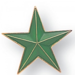 7/8" Enameled green & gold 3-dimensional star