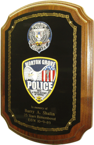 Sample - Custom Police Plaque - Click pic for larger image.