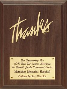 P1480 "Thanks" Plaque. Click for larger image.