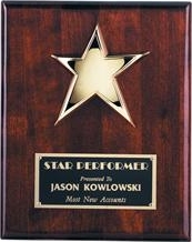 4516.9 Piano-finish Rosewood Star Plaque