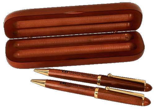 5C4804 Rosewood Pen, Pencil & Double Case CS204R