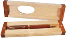 SDJ-CS205 Maple Pen Box with Rosewood Trim and magnetic lid