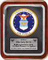 SDJ-HER221 Stainless Steel, Chrome-plated U.S. Air Force Plaque on 12x15 Rosewood