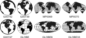 Engrave-able Globe Logos