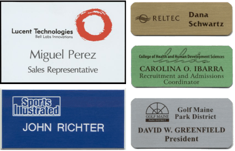 Click to view types of name badges available.