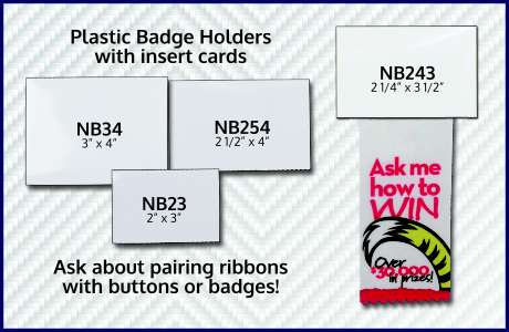 Plastic Badge Holders. Click pic for larger image.